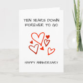 10. Hochzeitstag Zehn Jahre Karte (Vorderseite)