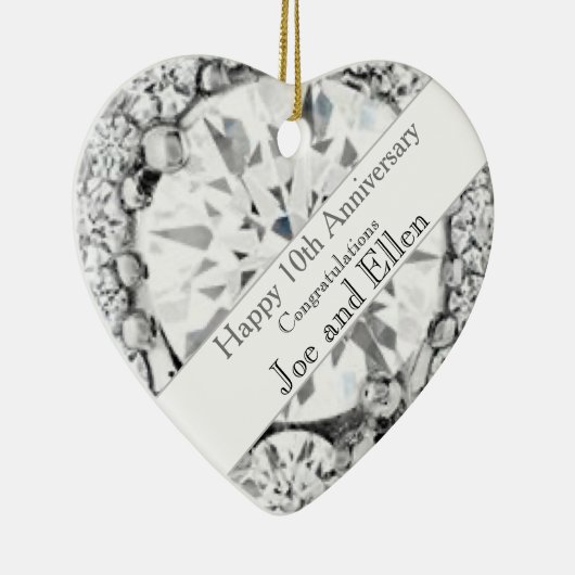 10. Hochzeitstag, Zehnjahresfeier Keramik Ornament (Rechts)