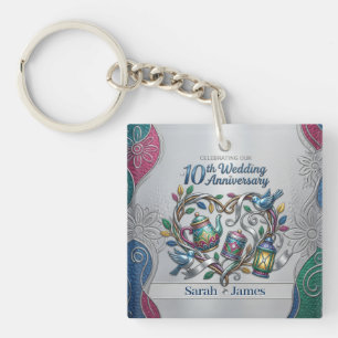 10. Hochzeitstag Zinn-Aluminium-Jubiläum Wir tun e Schlüsselanhänger