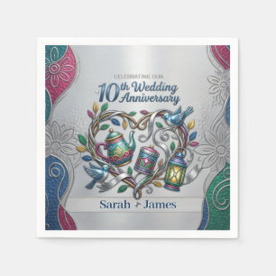 10. Hochzeitstag Zinn-Aluminium-Jubiläum Wir tun e Serviette