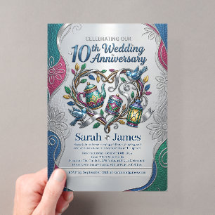 10. Hochzeitstag - Zinn- oder Aluminium-Jubiläum W Acryleinladungen