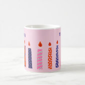 10 Hübsche rosa und Lila Geburtstagskandeln Kaffeetasse (Mittel)