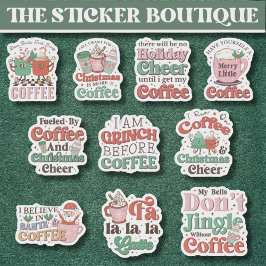 10 in einem Niedlichen Festkaffee und Weihnachtska Aufkleber