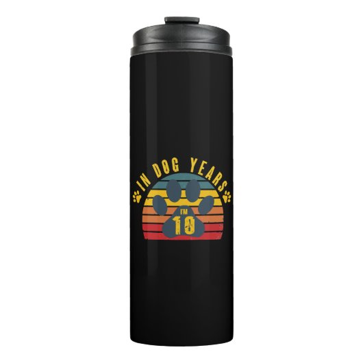 10 in Hundebahnen Thermosbecher (Vorderseite)