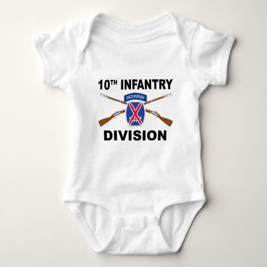 10. Infanteriedivision - Berg - gekreuzte Gewehre Baby Strampler (Vorderseite)