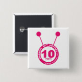 10 Jahr - Erwärmungs-Hütte Hotties Knopf Button (Vorne & Hinten)
