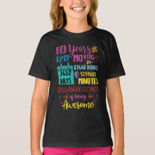 10 Jahre 120 Monate großartig 10. Geburtstag T-Shirt