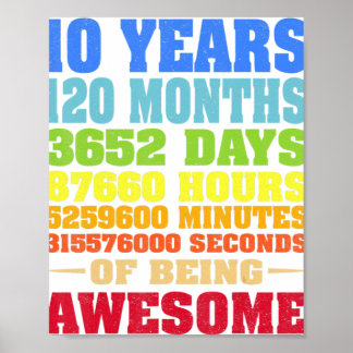 10 Jahre 120 Monate Phantastisch 10. Geburtstag Poster