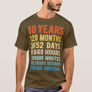 10 Jahre 120 Monate Phantastisch 10. Geburtstag T-Shirt