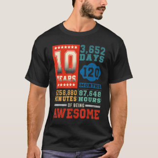 10 Jahre 120 Monate Phantastisch 10. Geburtstag T-Shirt