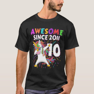 10 Jahre alt 10. Geburtstag Einhorn Dabbing Junge T-Shirt