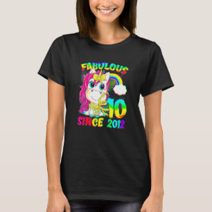 10 Jahre alt 10. Geburtstag Einhorn Girl Fabulous  T-Shirt