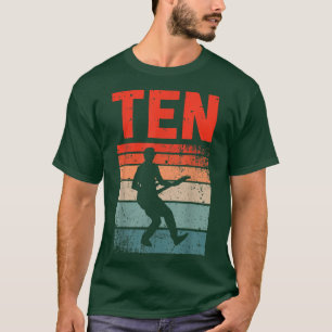 10 Jahre alt 10. Geburtstag Junge Gitarre Spieler  T-Shirt