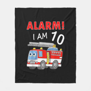10 Jahre alt 10. Geburtstag Junge Mädchen Feuerweh Fleecedecke