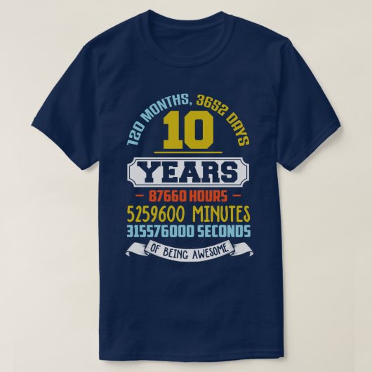 10 Jahre alt als Phantastischer Geburtstag T-Shirt (Design vorne)