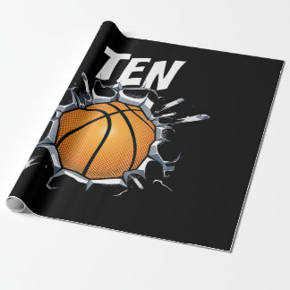 10 Jahre alt Basketball Geburtstagsparty 10. Junge Geschenkpapier