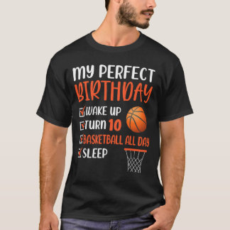 10 Jahre alt Basketball Geburtstagsparty 10. Junge T-Shirt