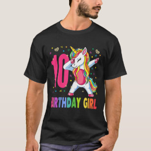 10 Jahre alt Einhorn Dabbing 10. Geburtstag Mädche T-Shirt