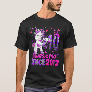 10 Jahre alt Einhorn Flossing 10. Geburtstagsmädch T-Shirt