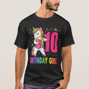 10 Jahre alt Einhorn Flossing 10. Geburtstagsmädch T-Shirt