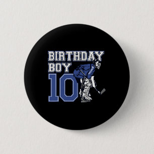 10 Jahre alt Eishockey Goalie Thema Geburtstag 10. Button