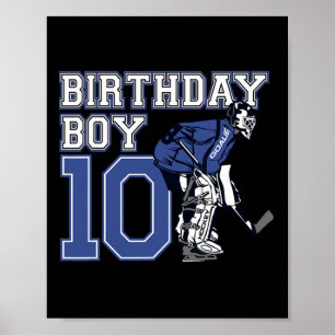10 Jahre alt Eishockey Goalie Thema Geburtstag 10. Poster
