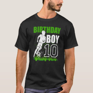 10 Jahre alt Fußball Geburtstagsparty Thema 10. fü T-Shirt
