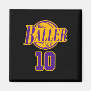 10 Jahre alt Geburtstag Basketball Baller Lila und Magnet