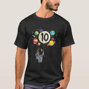 10 Jahre alt Geburtstag Junge gibt Astronauten 10. T-Shirt