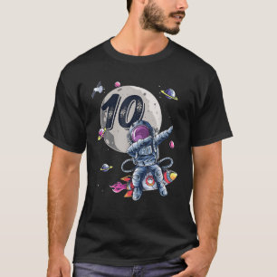 10 Jahre alt Geburtstag Junge gibt Astronauten 10. T-Shirt