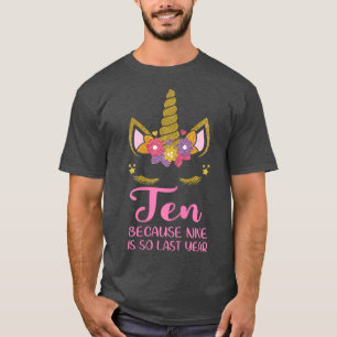 10 Jahre alt Geburtstagskinderoutfit Unicorn 10. G T-Shirt