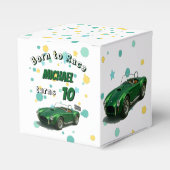 10 Jahre alt Geburtstagsparty Green Racing Car Geschenkschachtel (Vorderseite)