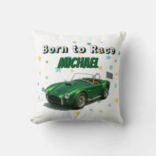 10 Jahre alt Geburtstagsparty Green Racing Car Kissen
