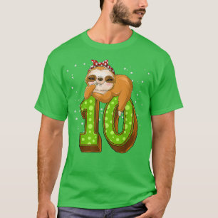 10 Jahre alt Sloth 10. Geburtstag Girl Party Niedl T-Shirt