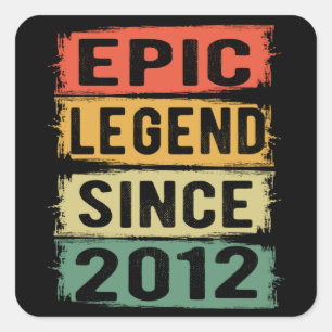 10 Jahre alt Tag 2011 Epische Legende 10. Geburtst Quadratischer Aufkleber