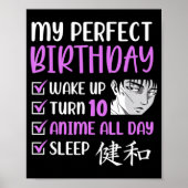 10 Jahre alte Anime Geburtstagsparty 10. Junge Mäd Poster (Vorne)