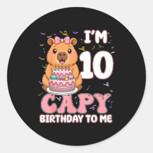 10 Jahre alte Capy Geburtstag zu mir 10. Geburtsta Runder Aufkleber