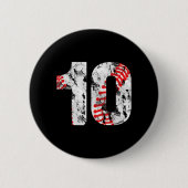 10 Jahre alte Geschenke Nummer 10 Baseball 10. Geb Button (Vorderseite)