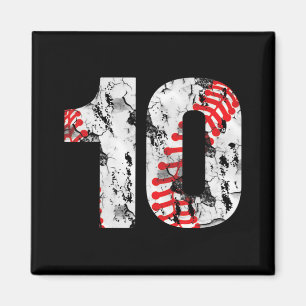 10 Jahre alte Geschenke Nummer 10 Baseball 10. Geb Magnet