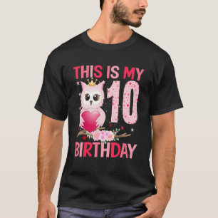 10 Jahre alte Girl Girls Owls 10. Geburtstag 2 T-Shirt