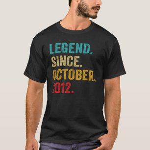 10 Jahre alte Legende seit Oktober 2012 10. Geburt T-Shirt