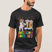 10 Jahre alte Mädchen Einhorn Flossen 10. Geburtst T-Shirt (Vorderseite)