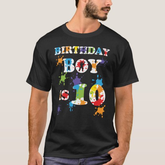 10 Jahre alte Paintball Geburtstagsparty 10. Gebur T-Shirt (Vorderseite)