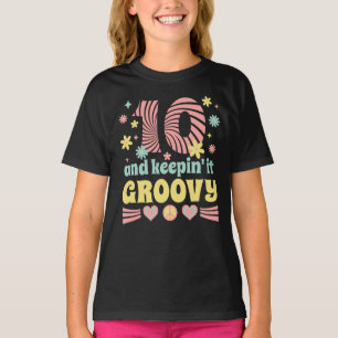 10 Jahre alte Tenth Geburtstag Groovy Vintage Mädc T-Shirt
