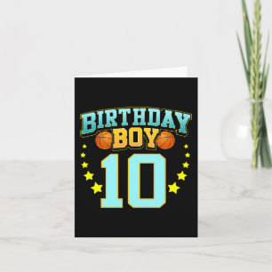 10 Jahre alter Basketball Spieler 10. Geburtstagsp Karte
