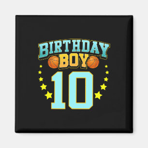 10 Jahre alter Basketball Spieler 10. Geburtstagsp Magnet