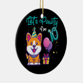 10 Jahre alter Corgi Hund über 10. Geburtstag Keramik Ornament (Rechts)