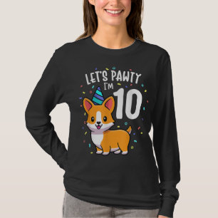 10 Jahre alter Corgi Hund über 10. Geburtstagspart T-Shirt