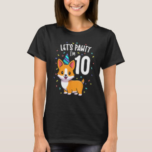 10 Jahre alter Corgi Hund über 10. Geburtstagspart T-Shirt