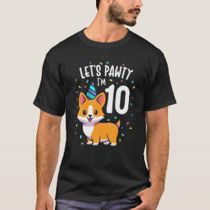 10 Jahre alter Corgi Hund über 10. Geburtstagspart T-Shirt